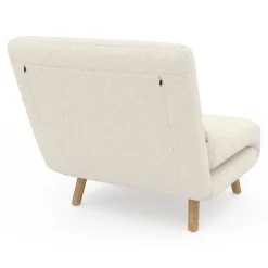 Fauteuil convertible en lit d'appoint 1 place 80x190 cm bouclette blanc