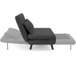 Fauteuil convertible en lit 1 place velours gris anthracite