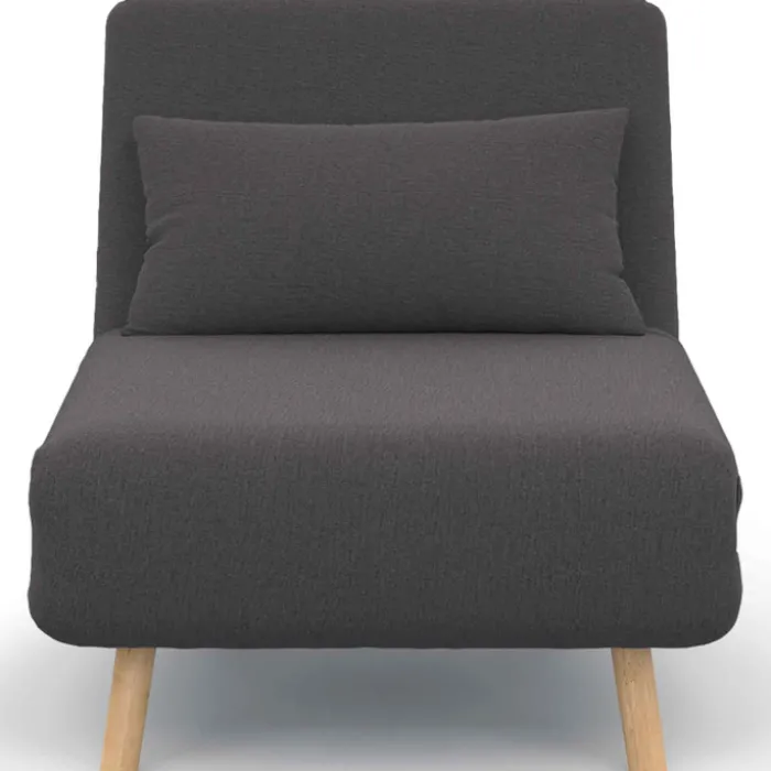 Fauteuil convertible en lit 1 place gris anthracite