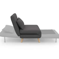 Fauteuil convertible en lit 1 place gris anthracite