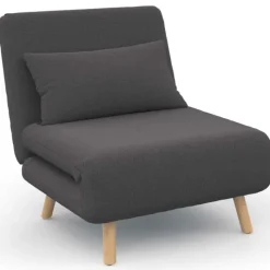 Fauteuil convertible en lit 1 place gris anthracite