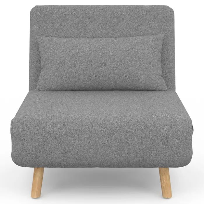 Fauteuil convertible en lit 1 place gris clair