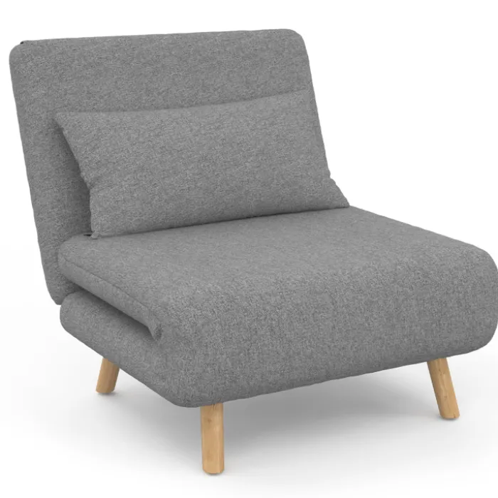 Fauteuil convertible en lit 1 place gris clair