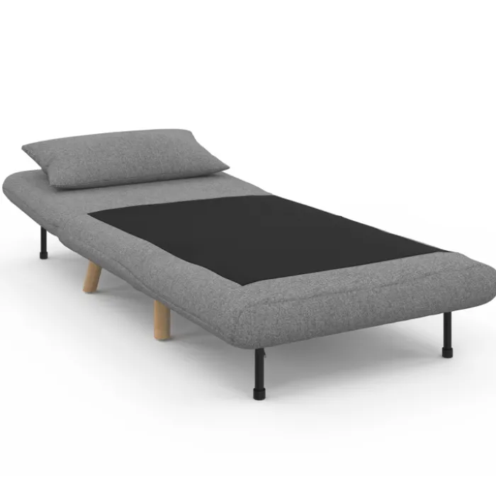Fauteuil convertible en lit 1 place gris clair