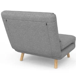 Fauteuil convertible en lit 1 place gris clair