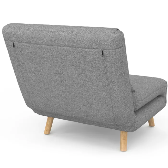 Fauteuil convertible en lit 1 place gris clair