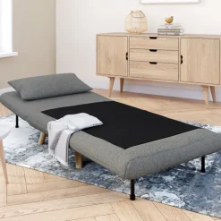 Fauteuil convertible en lit 1 place gris clair