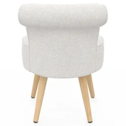 Fauteuil crapaud en tissu bouclette blanc