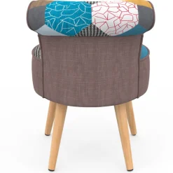 Fauteuil crapaud multicolor en tissu