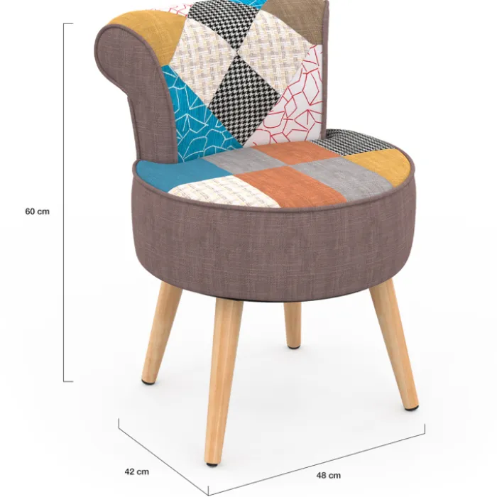 Fauteuil crapaud multicolor en tissu
