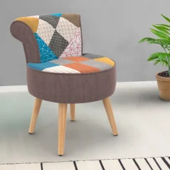 Fauteuil crapaud multicolor en tissu