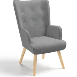 Fauteuil design scandinave gris clair