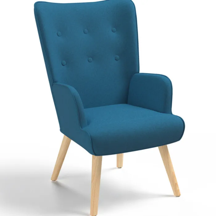 Fauteuil design scandinave bleu canard