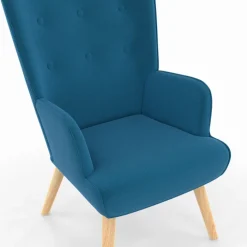 Fauteuil design scandinave bleu canard