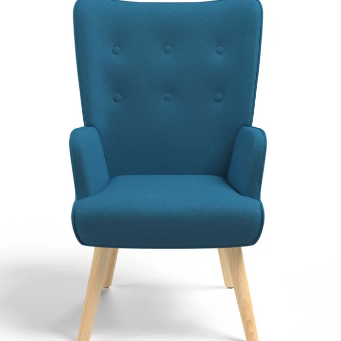 Fauteuil design scandinave bleu canard