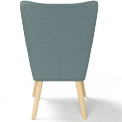 Fauteuil en tissu vert eucalyptus scandinave