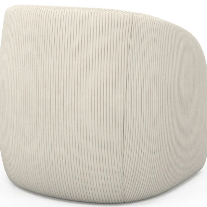 Fauteuil en velours côtelé beige