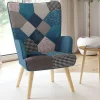 Fauteuil patchwork bleu style scandinave