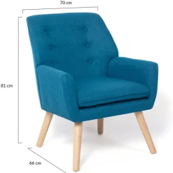 Fauteuil scandinave bleu canard