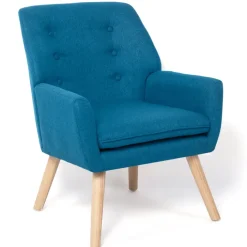 Fauteuil scandinave bleu canard