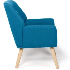 Fauteuil scandinave bleu canard