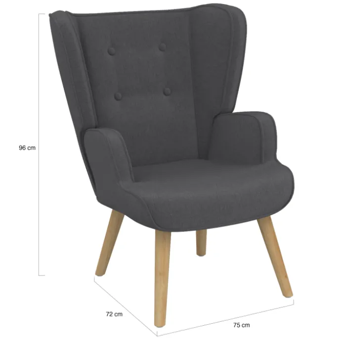Fauteuil scandinave confortable gris