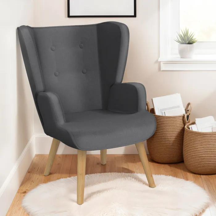 Fauteuil scandinave confortable gris