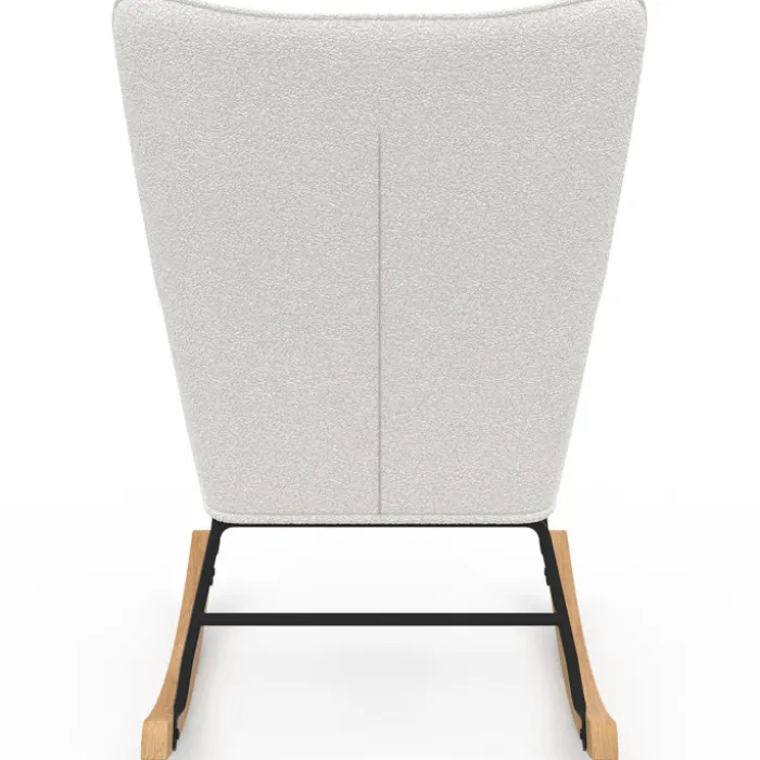Fauteuil scandinave en tissu à bascule bouclette beige