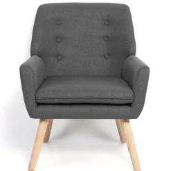 Fauteuil scandinave en tissu gris