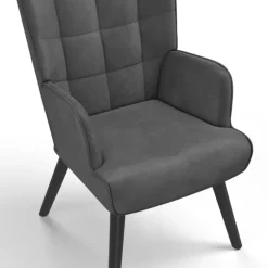 Fauteuil scandinave en velours gris