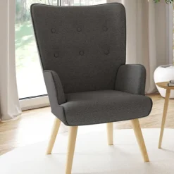 Fauteuil scandinave gris anthracite IVAR