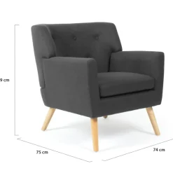 Fauteuil scandinave gris anthracite