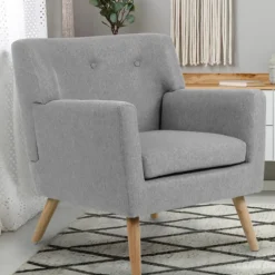 Fauteuil scandinave gris chiné