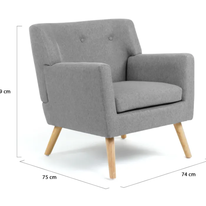 Fauteuil scandinave gris chiné