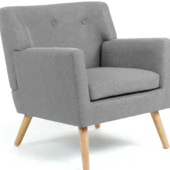 Fauteuil scandinave gris chiné