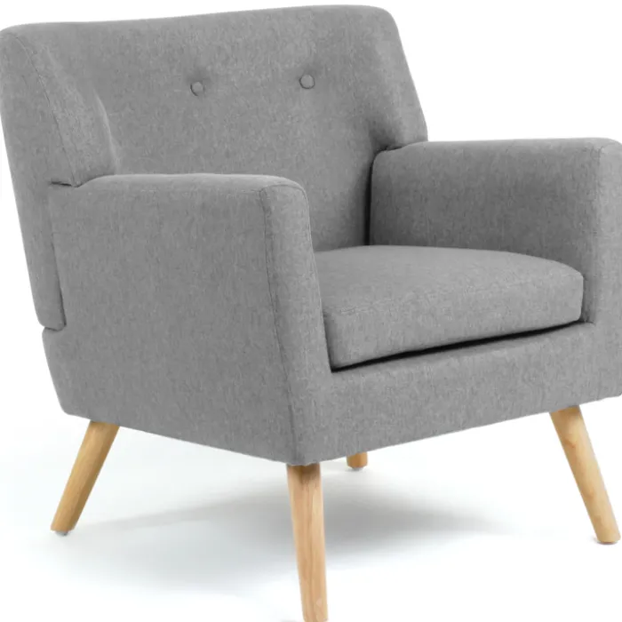 Fauteuil scandinave gris chiné