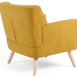 Fauteuil scandinave jaune moutarde