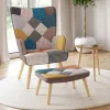Fauteuil scandinave multicolore avec repose pieds