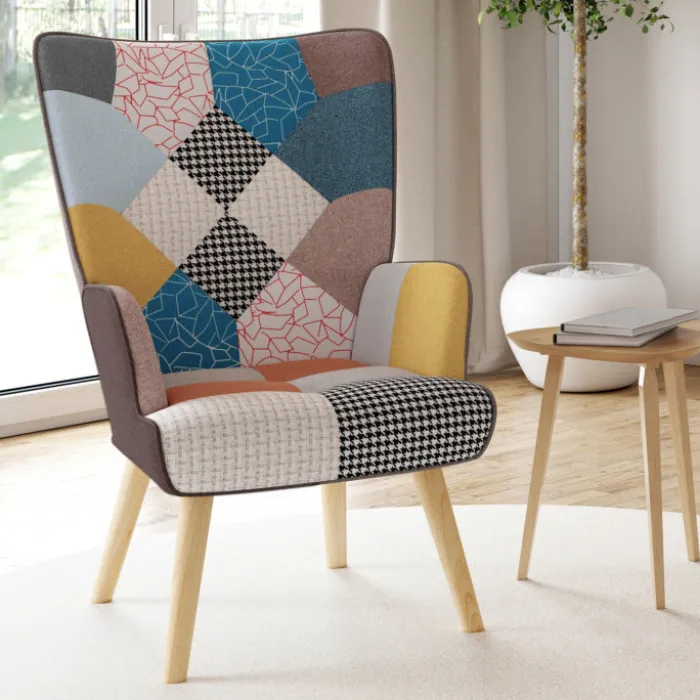 Fauteuil scandinave multicolore