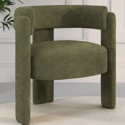 Fauteuil tripode tissu chenille vert