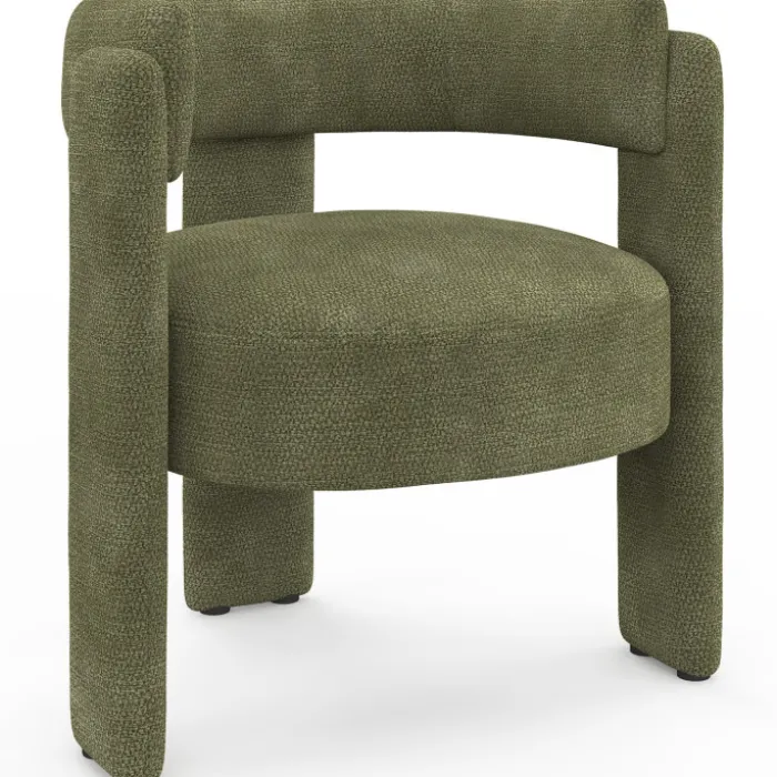 Fauteuil tripode tissu chenille vert
