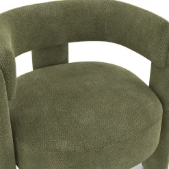 Fauteuil tripode tissu chenille vert