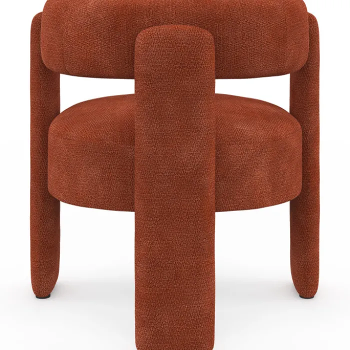 Fauteuil tripode tissu chenille terracotta