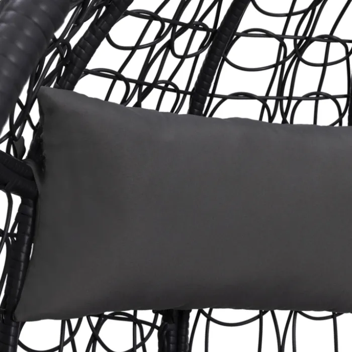 Fauteuil œuf suspendu avec coussins gris
