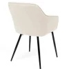 Fauteuils de table en velours beige