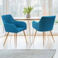 Fauteuils scandinaves bleu canard