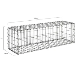 Gabions pour pierre (jardin) 100 x 30 x 30 cm : lot de 2
