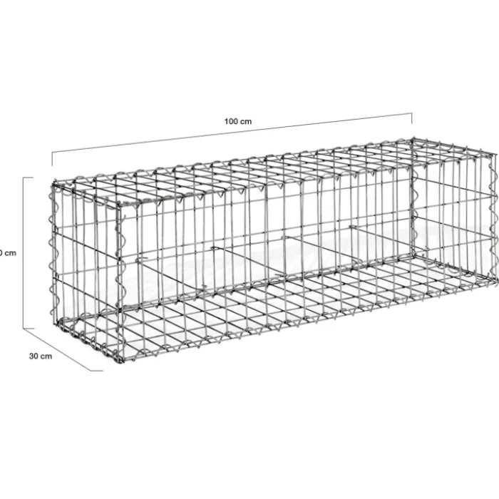 Gabions pour pierre (jardin) 100 x 30 x 30 cm : lot de 2
