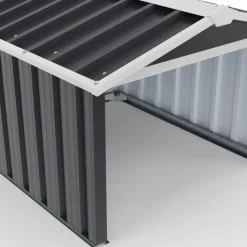 Garage pour robot tondeuse en métal gris anthracite