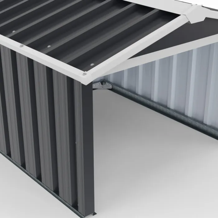 Garage pour robot tondeuse en métal gris anthracite